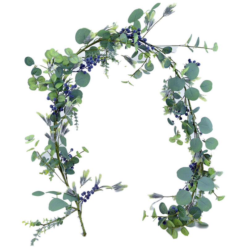 Mixed greenery with berries garland
