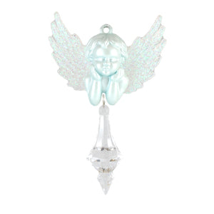 Ice Blue Cherub Ornament