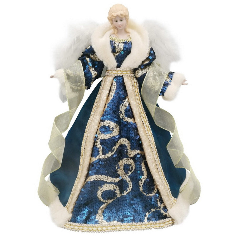 Blue and Gold Angel Tree Topper