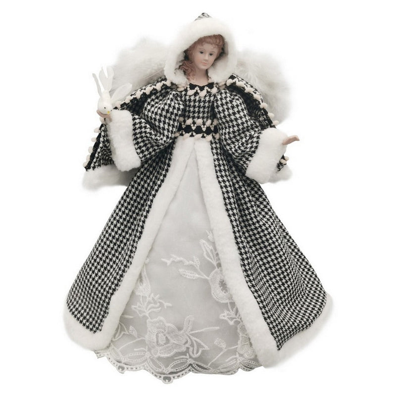 Black and White Gingham Angel Tree Topper