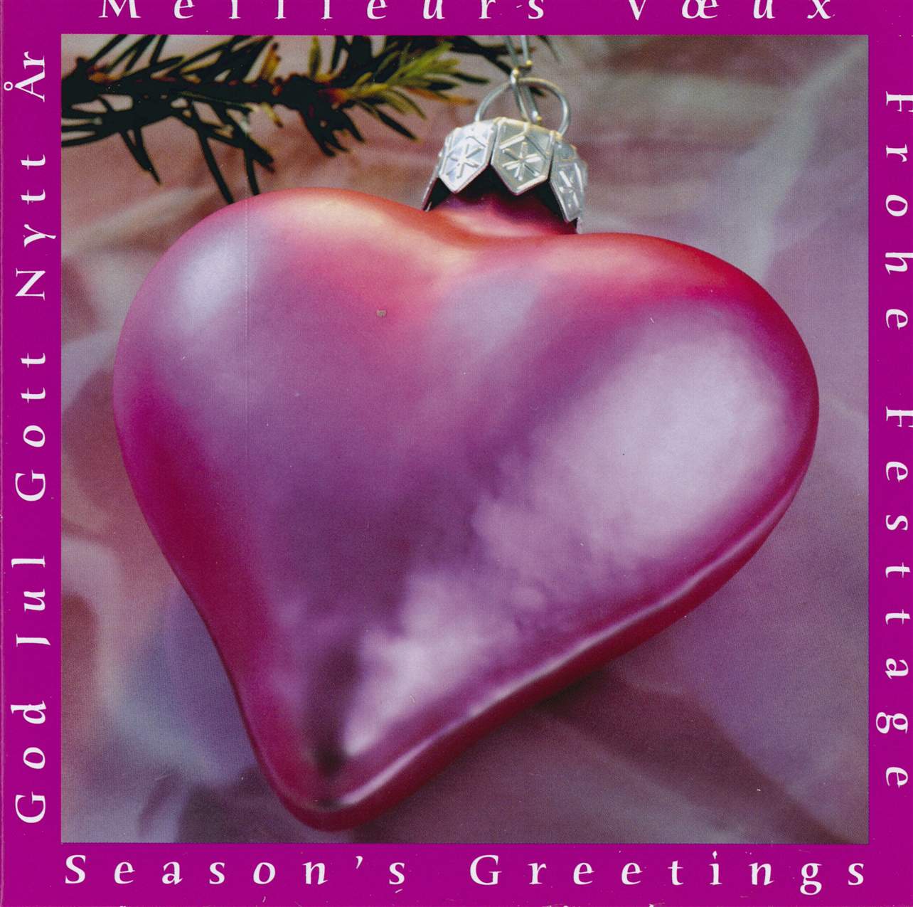 Pink Heart Ornament Boxed Christmas Cards