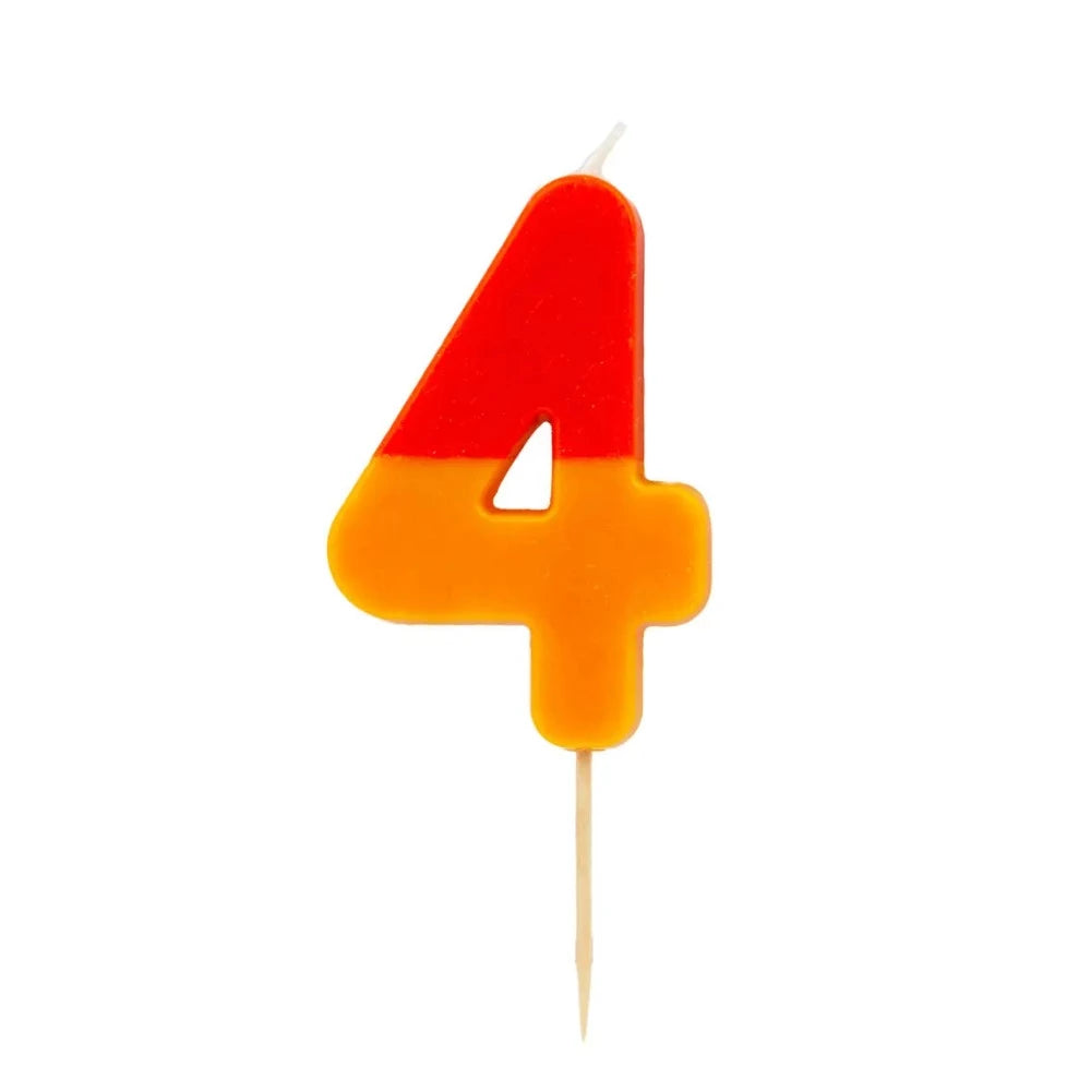 Multicolor Number Candle - Four  | Putti Celebrations Canada 