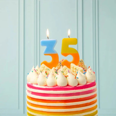 Multicolor Number Candle - Three  | Putti Celebrations Canada