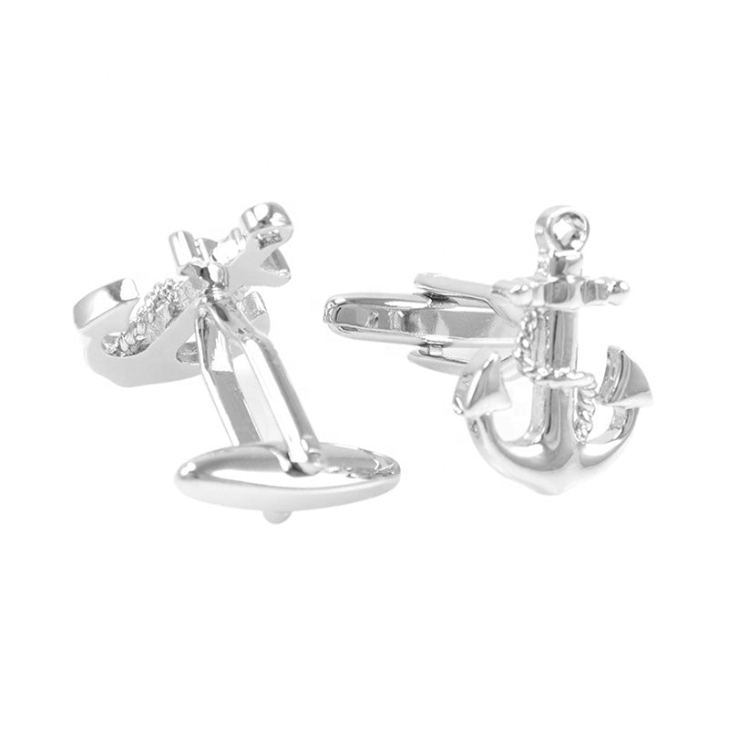 Glen Ogal Anchor Silver Cufflinks | Putti Fine Fashions Canada 