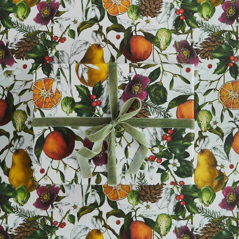 'The Botanist Archive: Festive Edition Ivory" Christmas Wrapping Paper Sheet