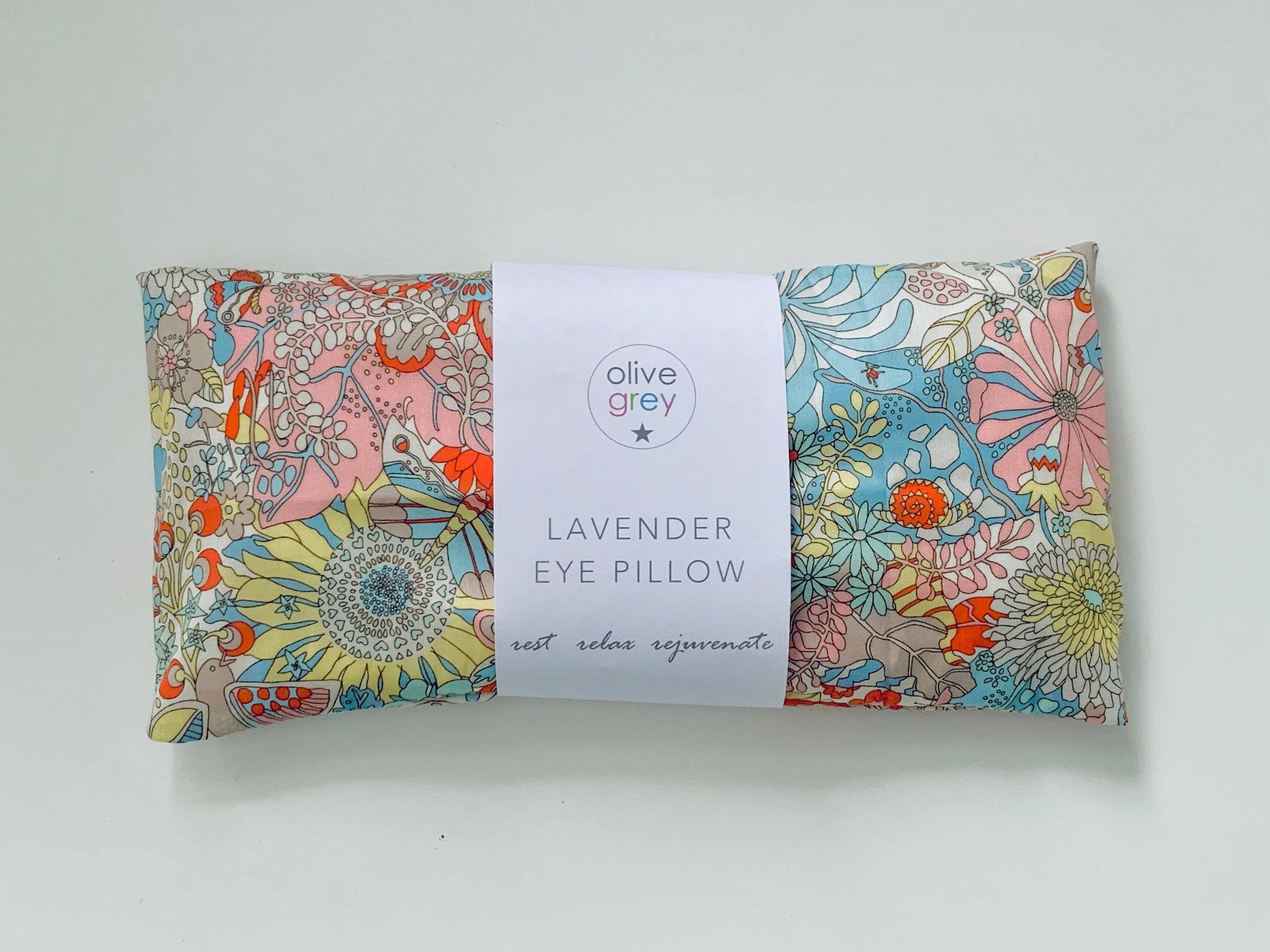 Olive Grey Liberty of London Floral Lavender Eye Pillow