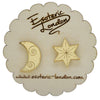 Esoteric London Jewellery - Star and Moon Mirrored Stud Earrings - Gold