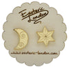 Esoteric London Jewellery - Star and Moon Mirrored Stud Earrings - Gold