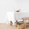 Square Linen Tablecloth - White