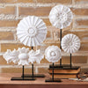 Tozai White Architectural Medallions on Stands -  Putti Fine Furnishings Canada