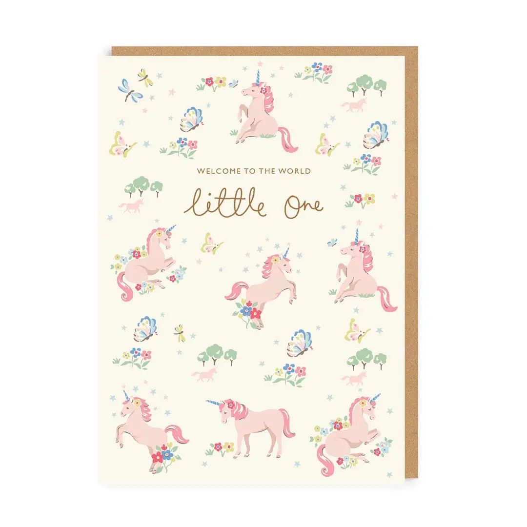 Cath Kidson "Welcome to the World" Unicorn Card