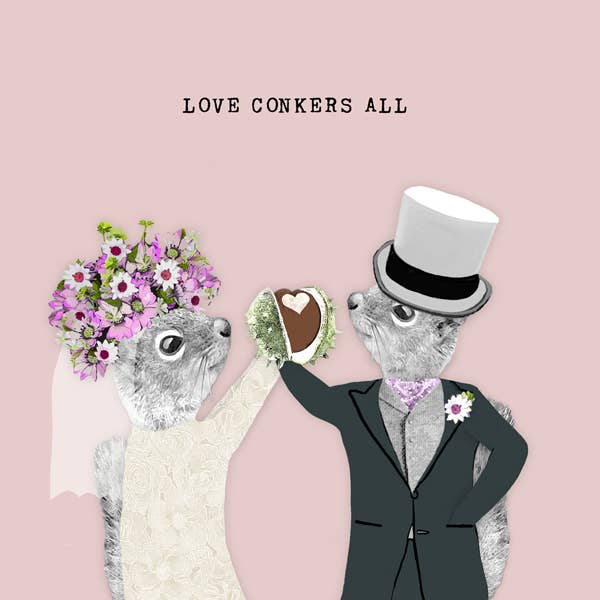 "Love Conkers All" Wedding Greeting Card | Putti Celebrations 