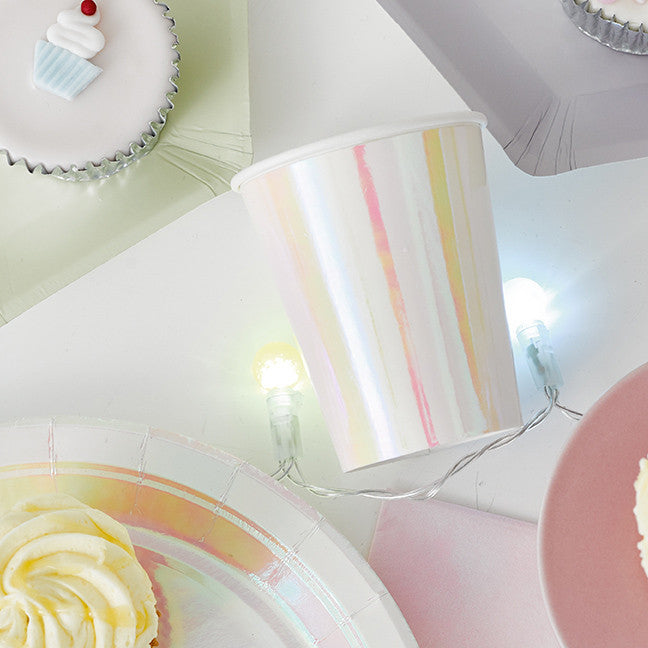 "We Heart Pastel" Iridescent Paper Cups