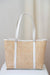 White Leather and Cane Bag