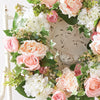 Pink Rose and Hydrangea Wreath | Putti Fine Furnishings Canada