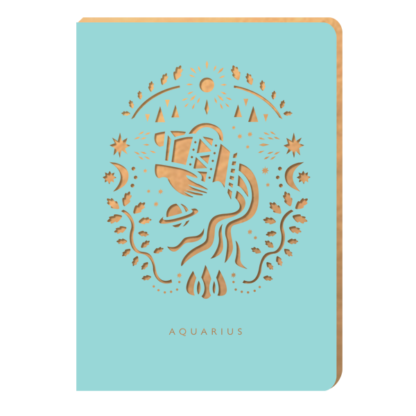 Portico Designs Zodiac Small Notebook - Aquarius | Putti Fine Furnishings 