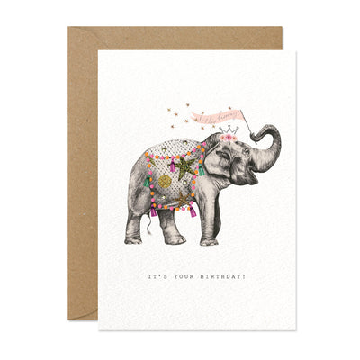 "It's Your Birthday" Elephant Greeting Card | Putti Fine Furnishings