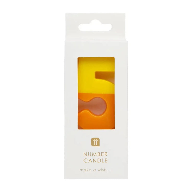 Multicolor Number Candle - Five