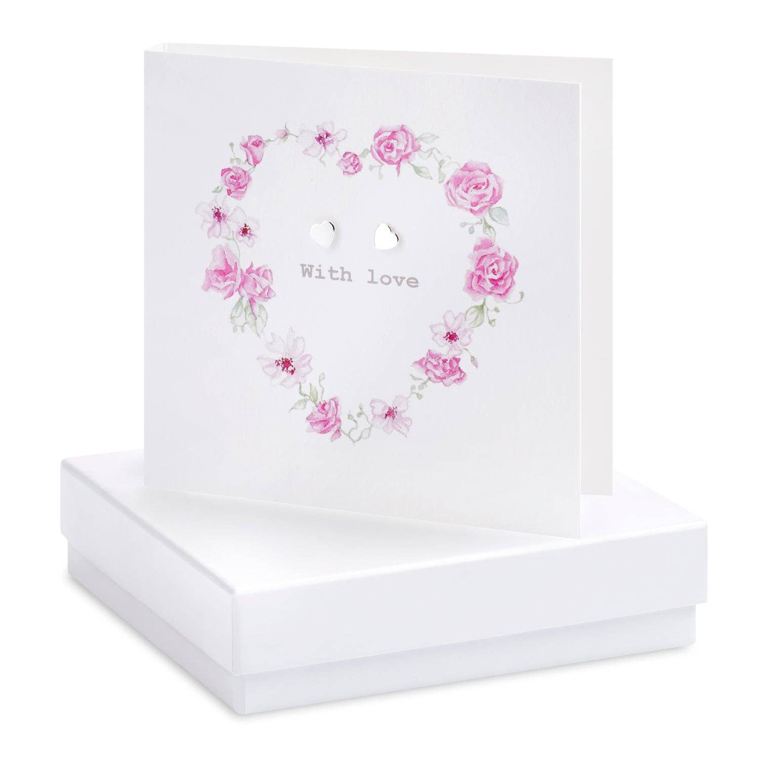 Crumble & Core - Boxed Floral Heart With Love Earring Card