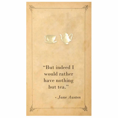 Literary Quotes Tea Post Earrings - Jane Austin Tea