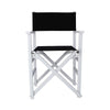 White Beech Wood Folding Directors Chair - Black