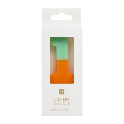 Multicolor Number Candle - One