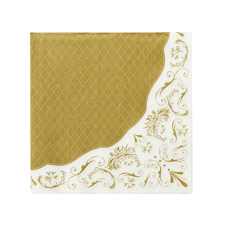  Party Porcelain Gold Paper Luncheon Napkins, TT-Talking Tables, Putti Fine Furnishings