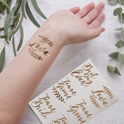 "Beautiful Botanics" Rose Gold Temporary Wedding Tattoos, GR-Ginger Ray UK, Putti Fine Furnishings