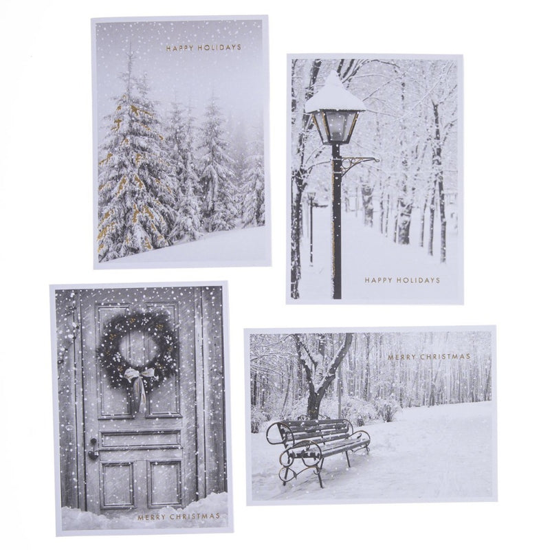Black and White "Happy Holiday" Petite Boxed Assorted Cards