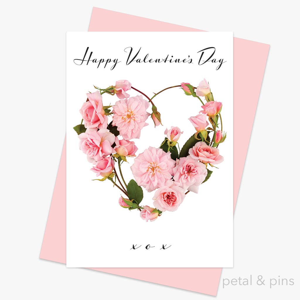 Happy Valentine's Day Floral Greeting Card | Putti Fine Furnishings 
