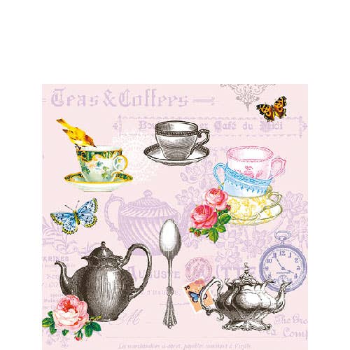 Tea Mix Rose Paper Napkin - Cocktail