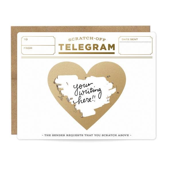 Inklings Paperie - Gold Telegram Scratch-off Card