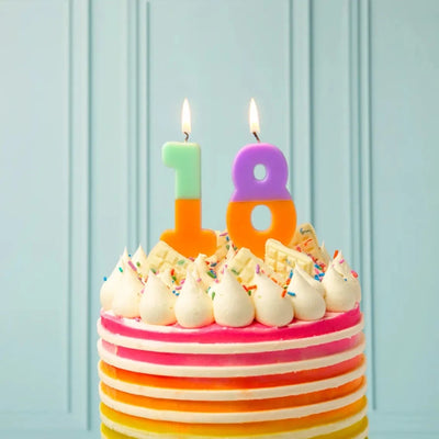 Multicolor Number Candle - Eight | Putti Celebrations Canada