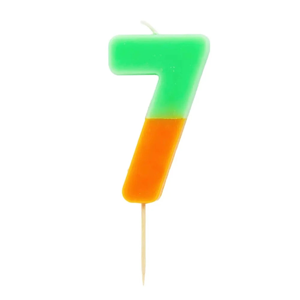 Multicolor Number Candle - Seven