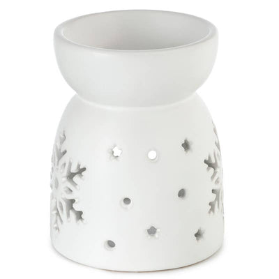 White Snowflake Cut Out Ceramic Oil & Wax Burner | Putti Fine Furnishings