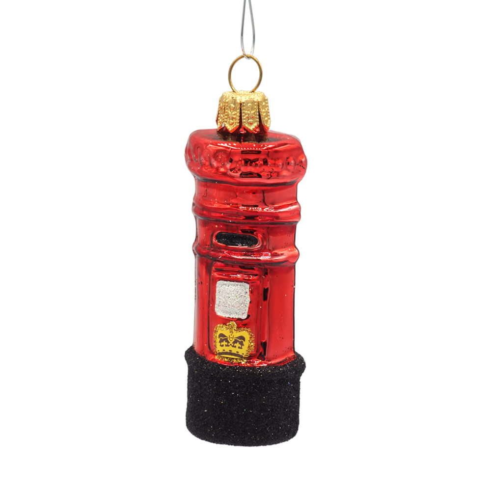 British Post Box Glass Christmas Ornament | Putti Christmas Decorations 