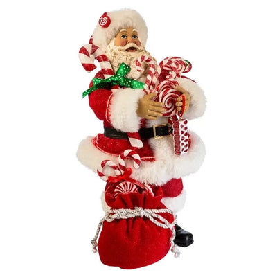 Kurt Adler Fabriché Santa With Christmas Candy and Bag | Putti Christmas