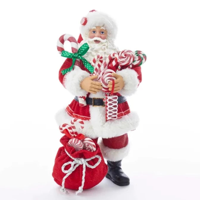 Kurt Adler Fabriché Santa With Christmas Candy and Bag | Putti Christmas 