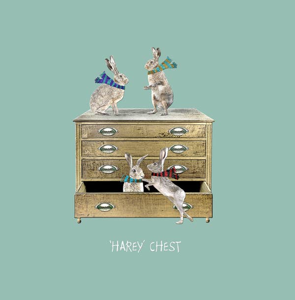 "Harey' Chest" Greeting Card