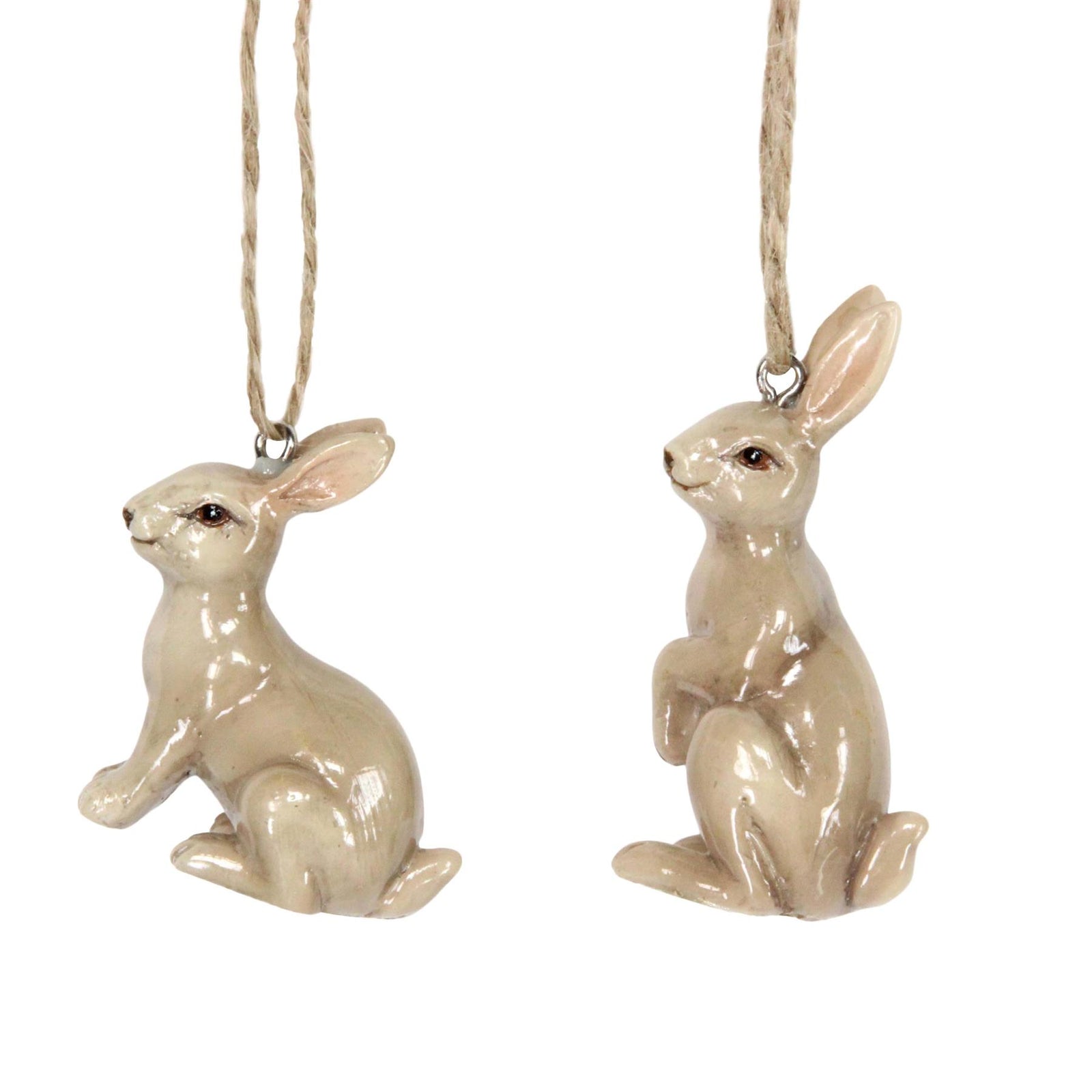 Brown Ceramic Bunny Ornament