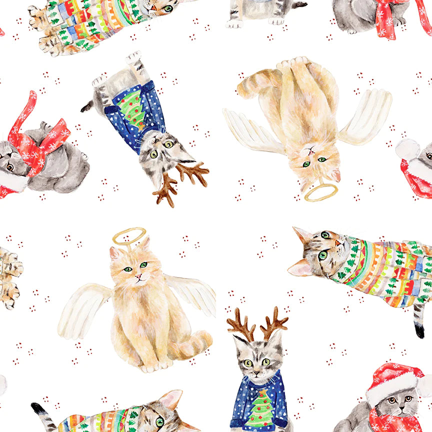 Cats Holiday Gift Wrap Roll | Putti Christmas Celebrations Canada 