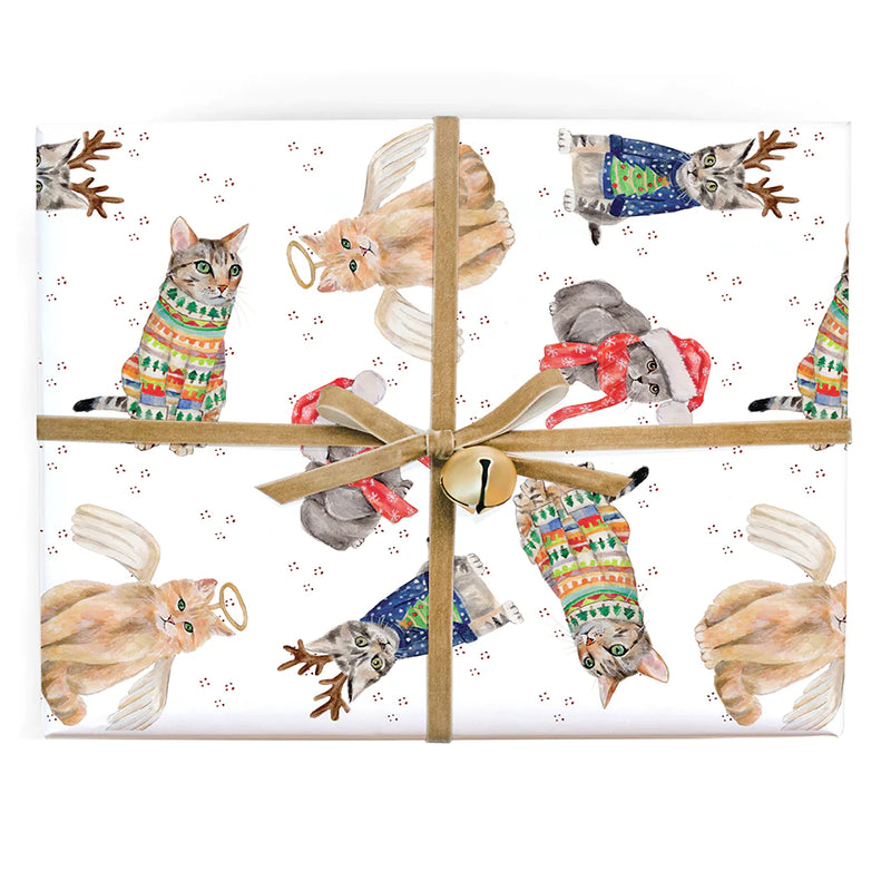 Cats Holiday Gift Wrap Roll | Putti Christmas Celebrations Canada 