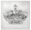 White with Silver Embossed Crown Wall Decor