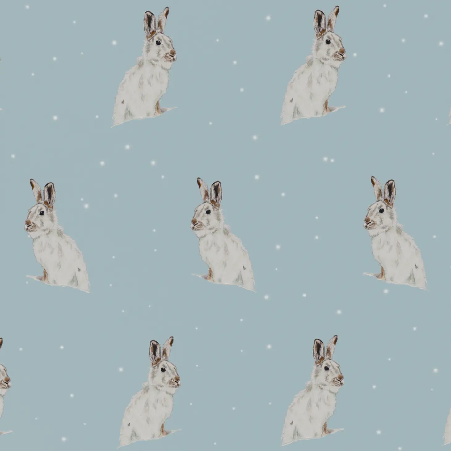 Winter White Hares Wrapping Paper Sheet