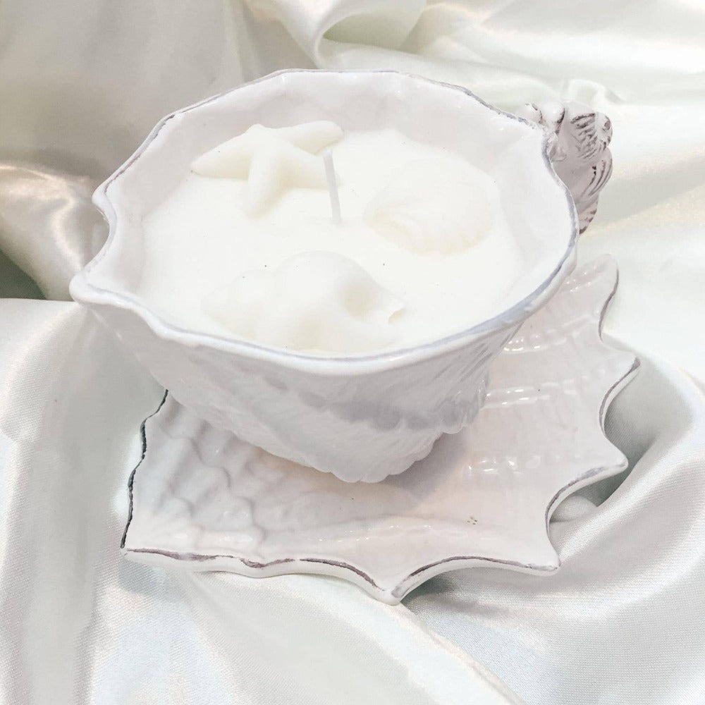 White Beach Seashell Candle | Putti Fine Furnishings Canada 