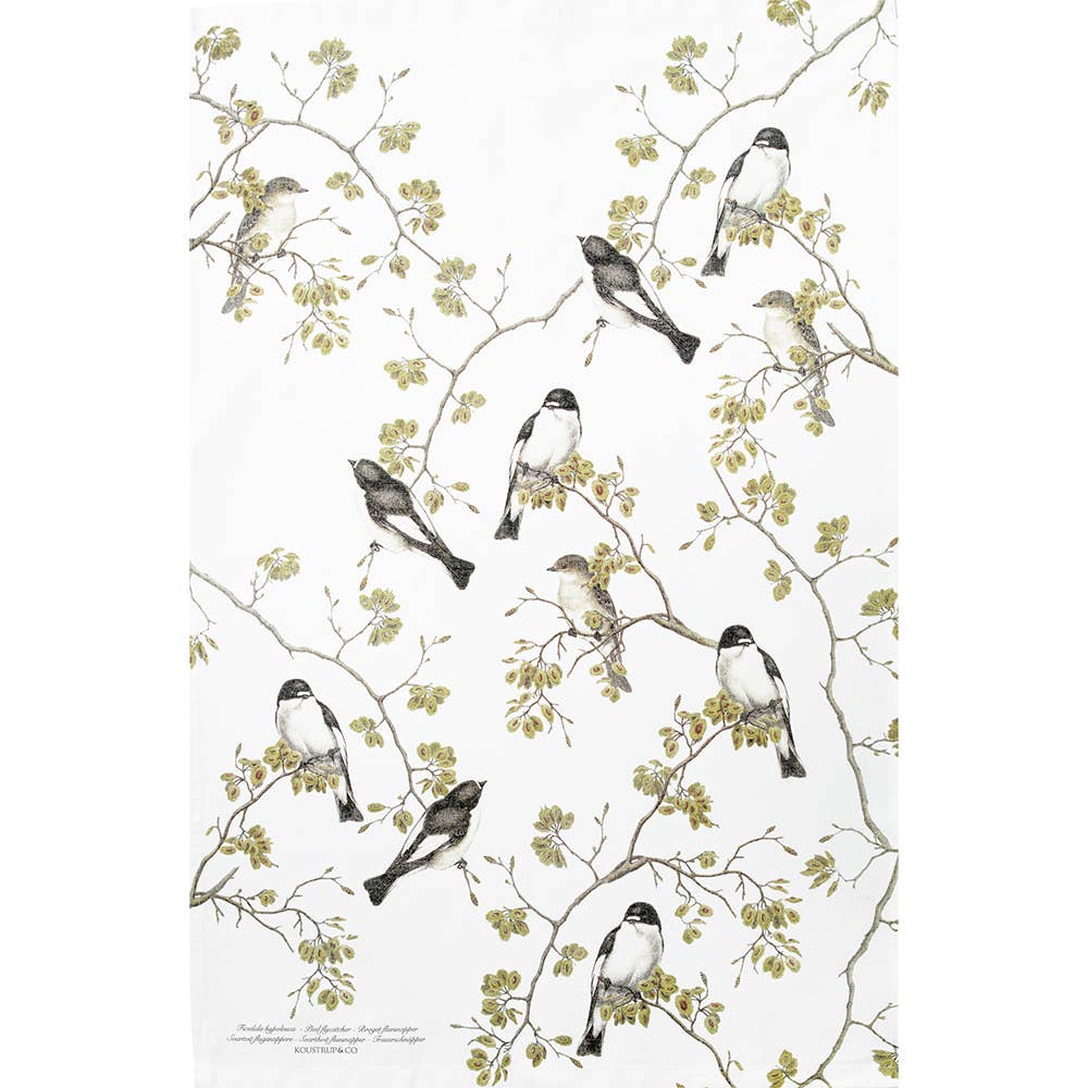 Garden Birds Organic Tea Towel