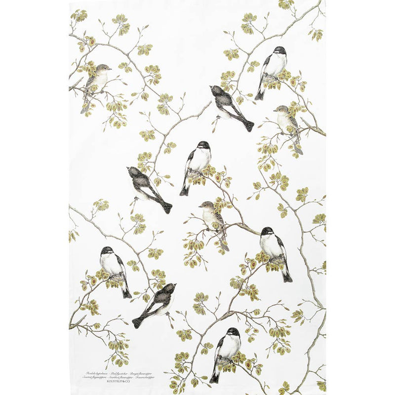 Garden Birds Organic Tea Towel