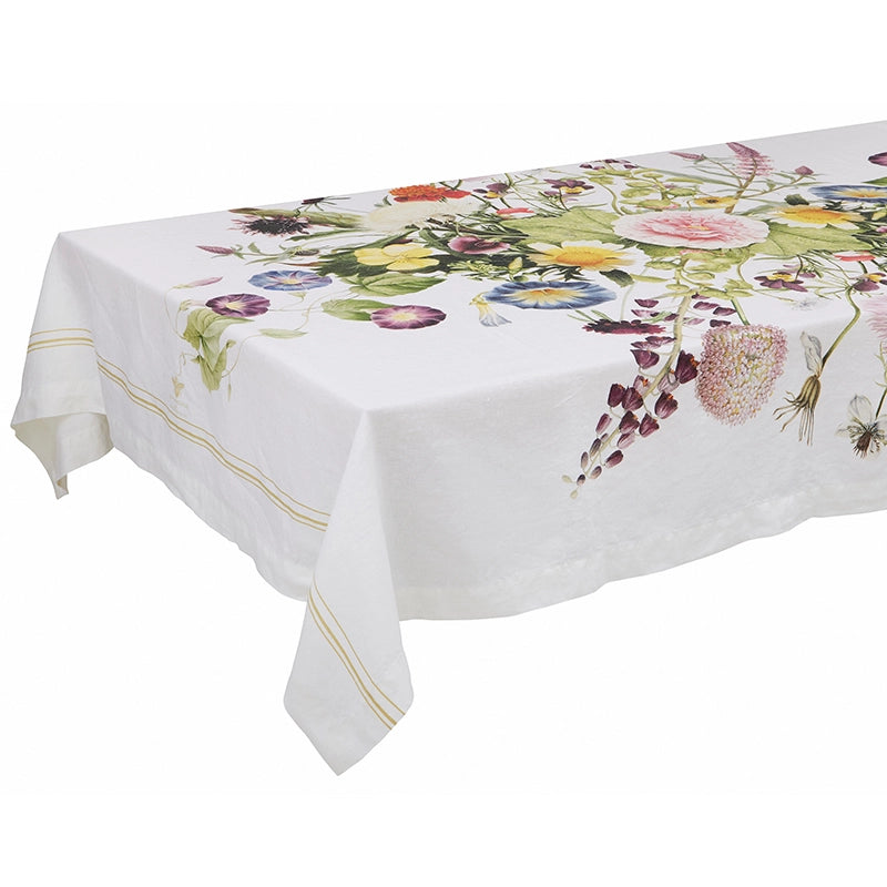A Flower Garden Linen Table Cloth - Large