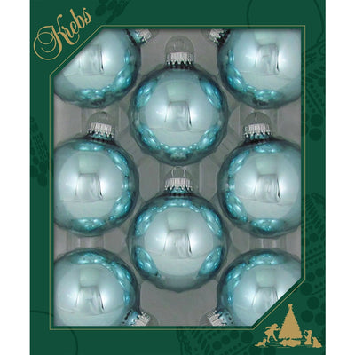 Aqua Starlight Shine Glass Ball Ornaments - Set of 8 | Putti Christmas Celebrations