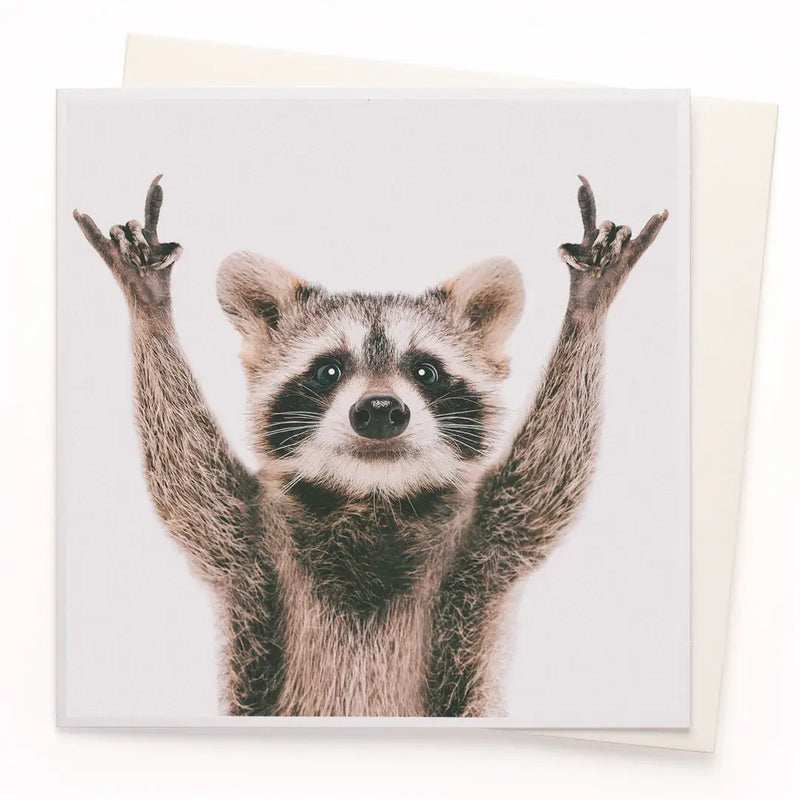 "Yasss!" Raccoon Greeting Card  | Putti Celebrations 